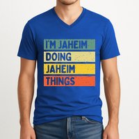 I'm Jaheim Doing Jaheim Things Funny Personalized Quote  V-Neck T-Shirt