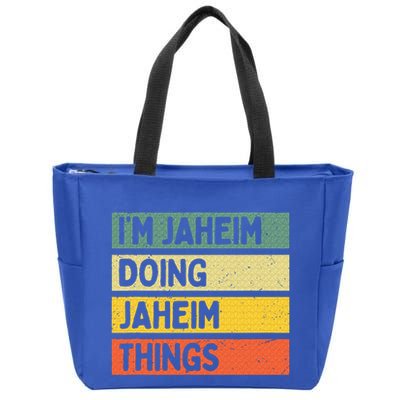I'm Jaheim Doing Jaheim Things Funny Personalized Quote  Zip Tote Bag