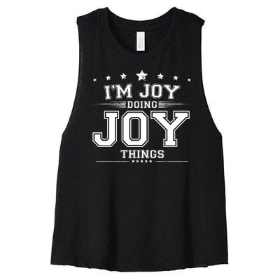 Im Joy Doing Joy Things Women's Racerback Cropped Tank