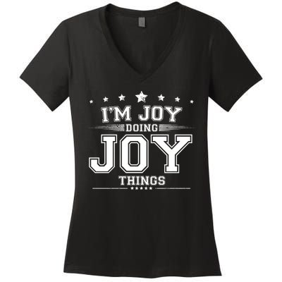 Im Joy Doing Joy Things Women's V-Neck T-Shirt