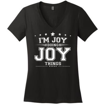 Im Joy Doing Joy Things Women's V-Neck T-Shirt