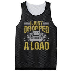 I Just Dropped A Load Funny Truck Driver Gift Mesh Reversible Basketball Jersey Tank