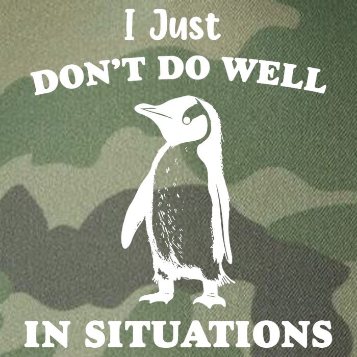I Just Dont Do Well In Situations Funny Penguin Legacy Tie Dye Trucker Hat