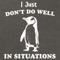 I Just Dont Do Well In Situations Funny Penguin Cotton Canvas Backpack