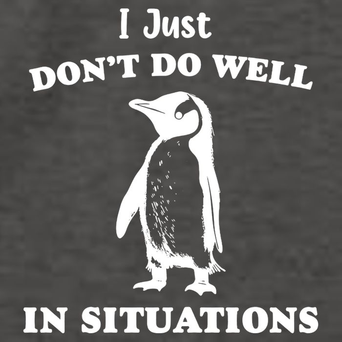 I Just Dont Do Well In Situations Funny Penguin Vector Backpack