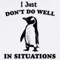 I Just Dont Do Well In Situations Funny Penguin Bucket Hat