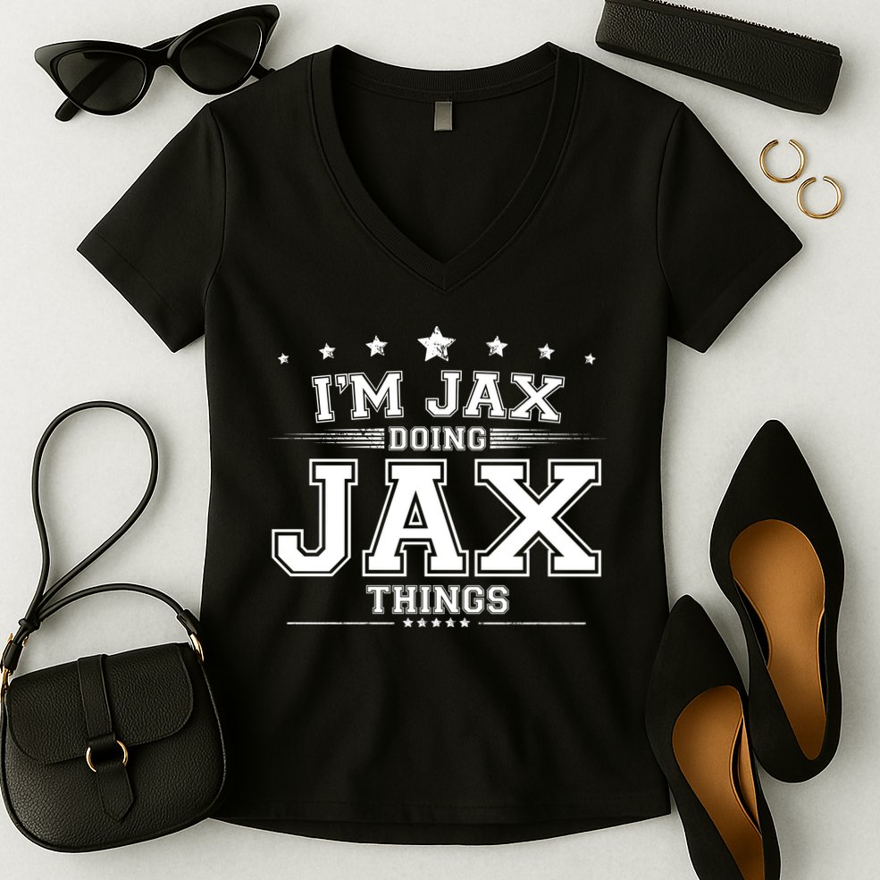 Im Jax Doing Jax Things Women's V-Neck T-Shirt