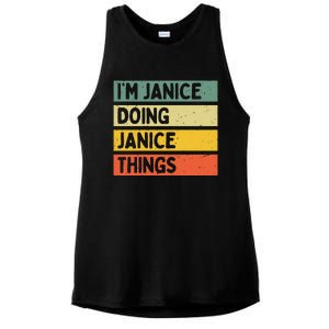 IM Janice Doing Janice Things Funny Personalized Quote Ladies PosiCharge Tri-Blend Wicking Tank