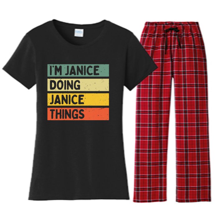 IM Janice Doing Janice Things Funny Personalized Quote Women's Flannel Pajama Set