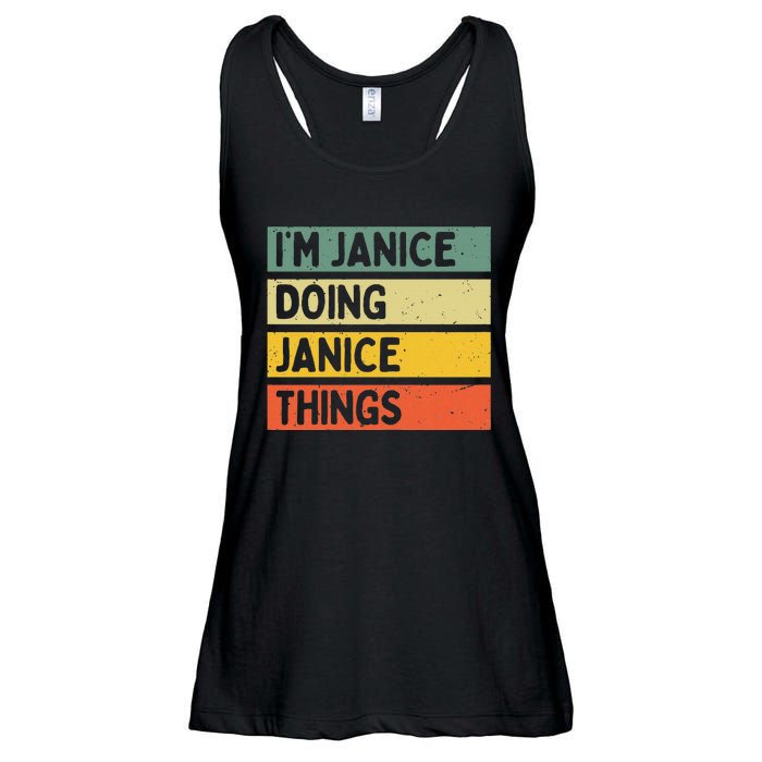 IM Janice Doing Janice Things Funny Personalized Quote Ladies Essential Flowy Tank