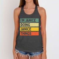 IM Janice Doing Janice Things Funny Personalized Quote Women's Knotted Racerback Tank