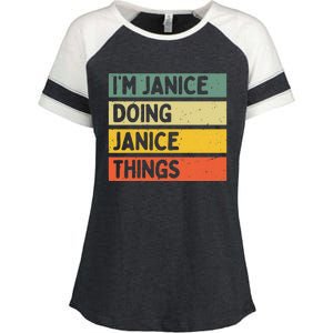 IM Janice Doing Janice Things Funny Personalized Quote Enza Ladies Jersey Colorblock Tee