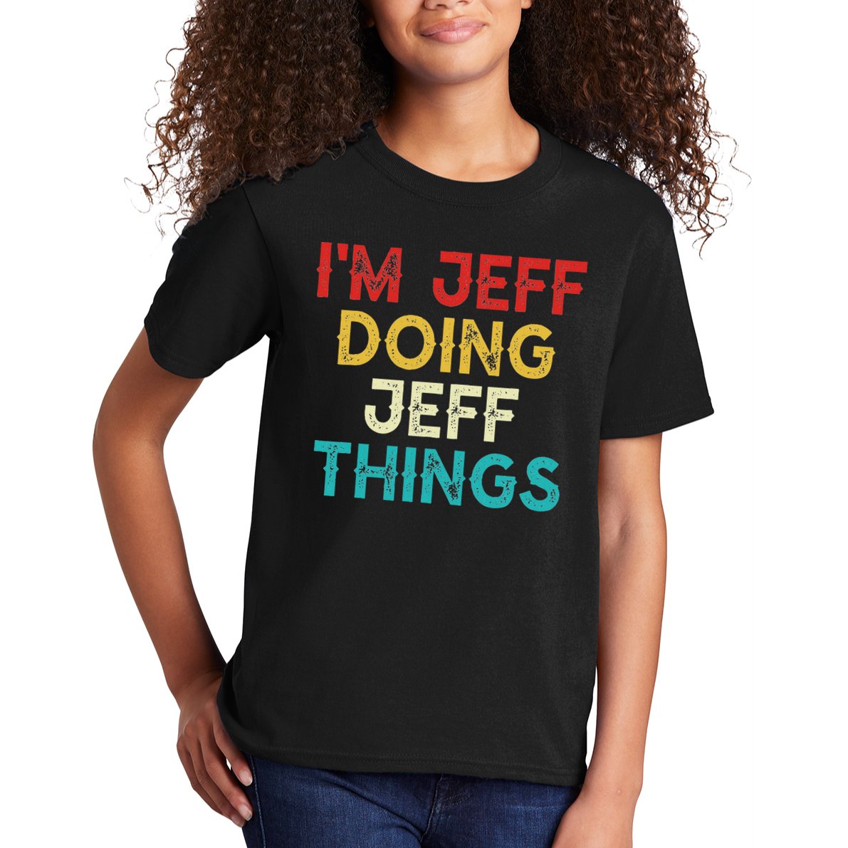 I'm Jeff Doing Jeff Things Funny Christmas Vintage Kids T-Shirt