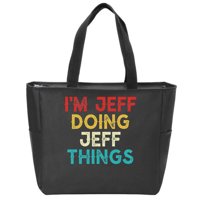 I'm Jeff Doing Jeff Things Funny Christmas Vintage Zip Tote Bag
