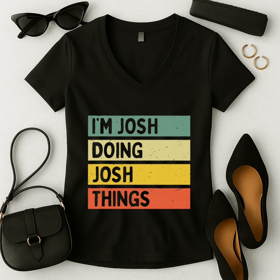 IM Josh Doing Josh Things Funny Personalized Quote Women's V-Neck T-Shirt