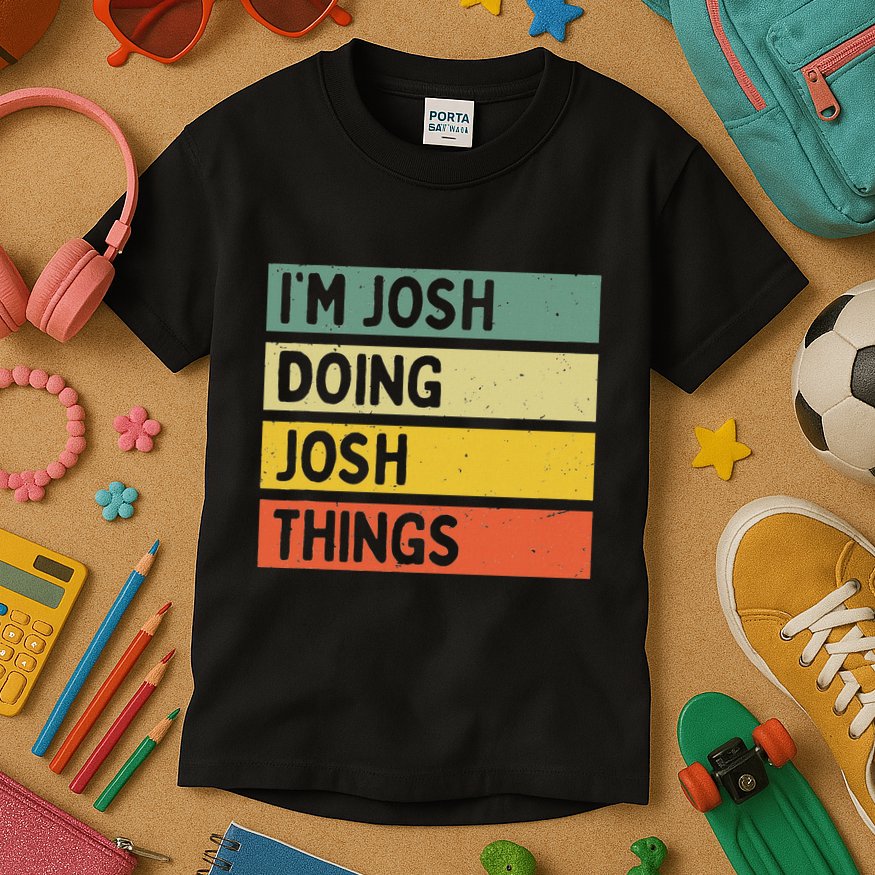 IM Josh Doing Josh Things Funny Personalized Quote Kids T-Shirt