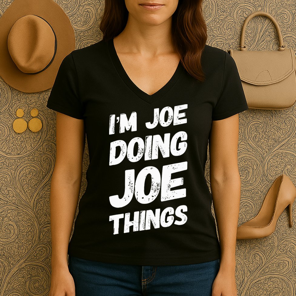 IM Joe Doing Joe Things Personalized Name Joe Gifts Idea Women's V-Neck T-Shirt