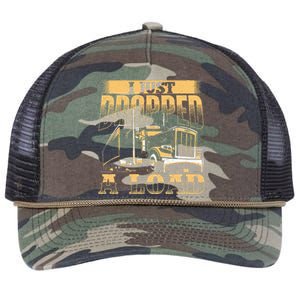 I Just Dropped A Load Trucker Semi Truck Driver Trucking Retro Rope Trucker Hat Cap