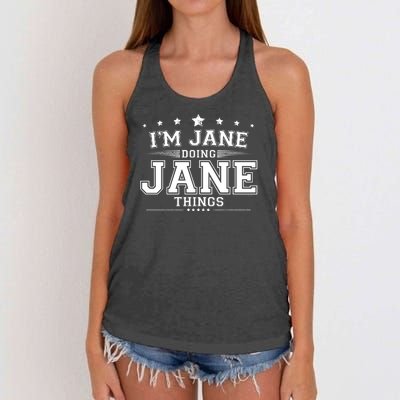 Im Jane Doing Jane Things Women's Knotted Racerback Tank