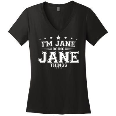 Im Jane Doing Jane Things Women's V-Neck T-Shirt