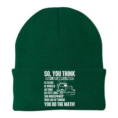 I Just Drive A Truck Trucker Semi Truck Driver Big Rig Knit Cap Winter Beanie