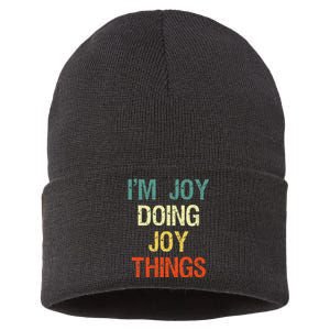 I'M Joy Doing Joy Things Personalized First Name Gift Sustainable Knit Beanie