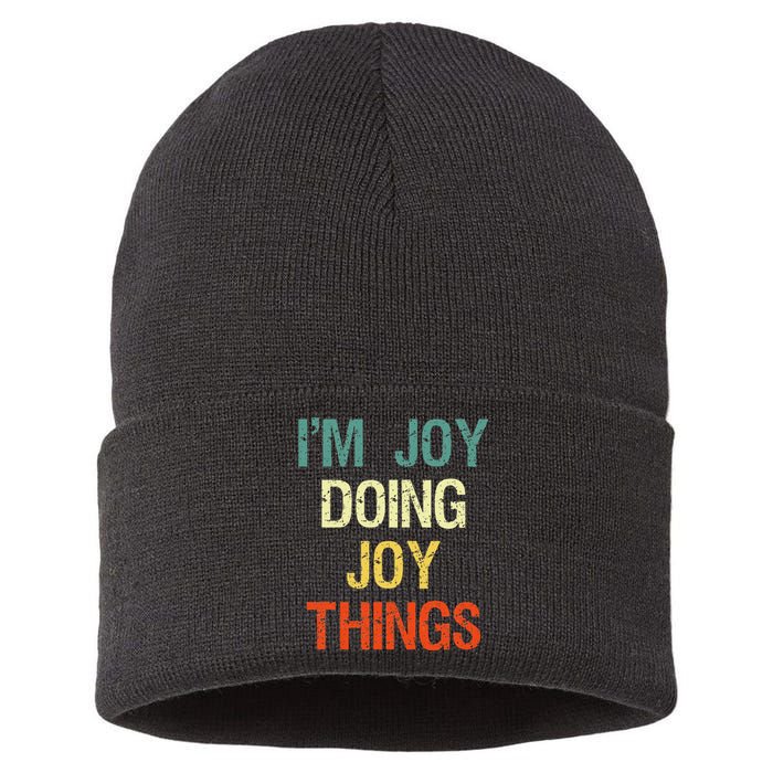 I'M Joy Doing Joy Things Personalized First Name Gift Sustainable Knit Beanie