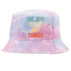 I'M Joy Doing Joy Things Personalized First Name Gift Tie-Dyed Bucket Hat