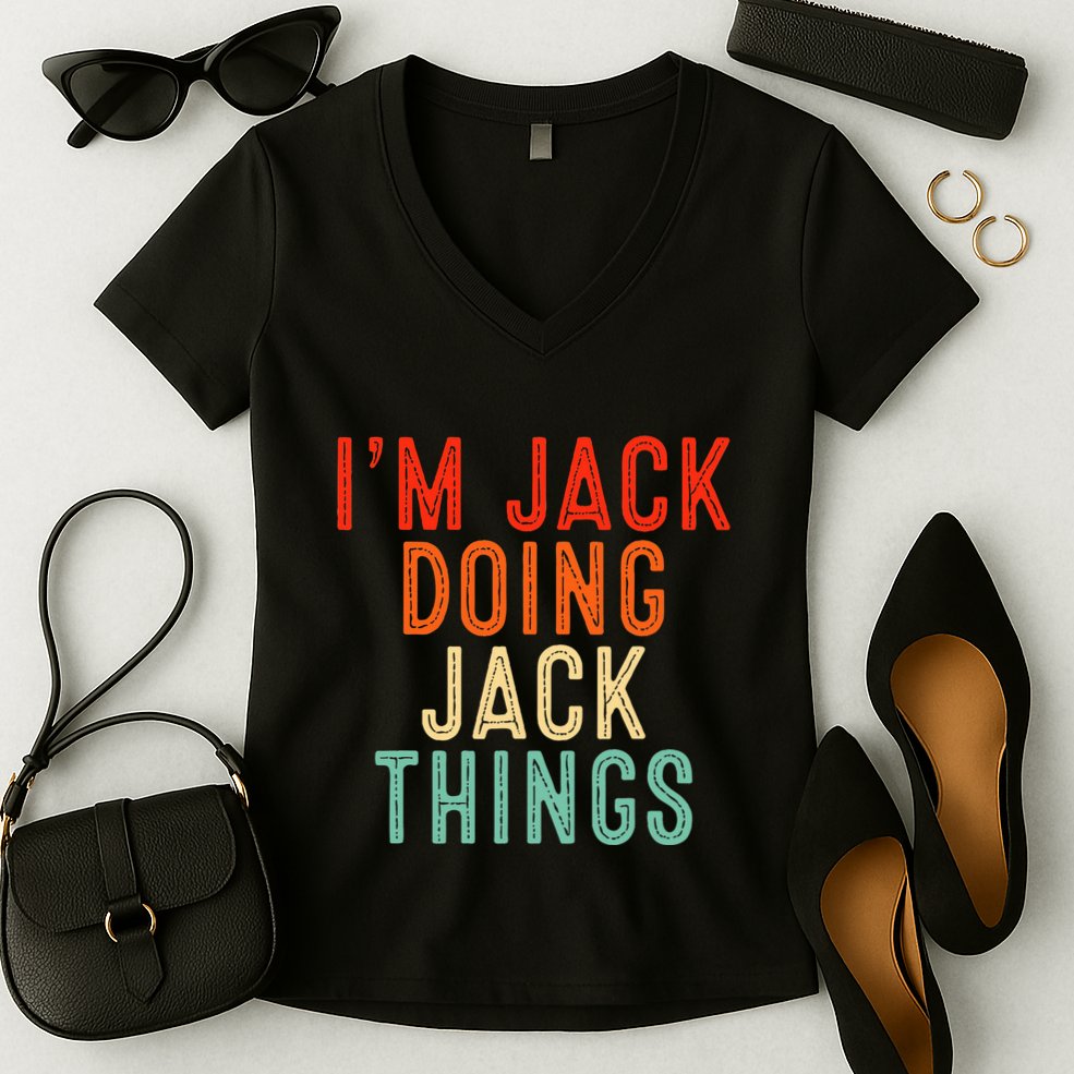 IM Jack Doing Jack Things Funny Gifts Christmas Idea Women's V-Neck T-Shirt