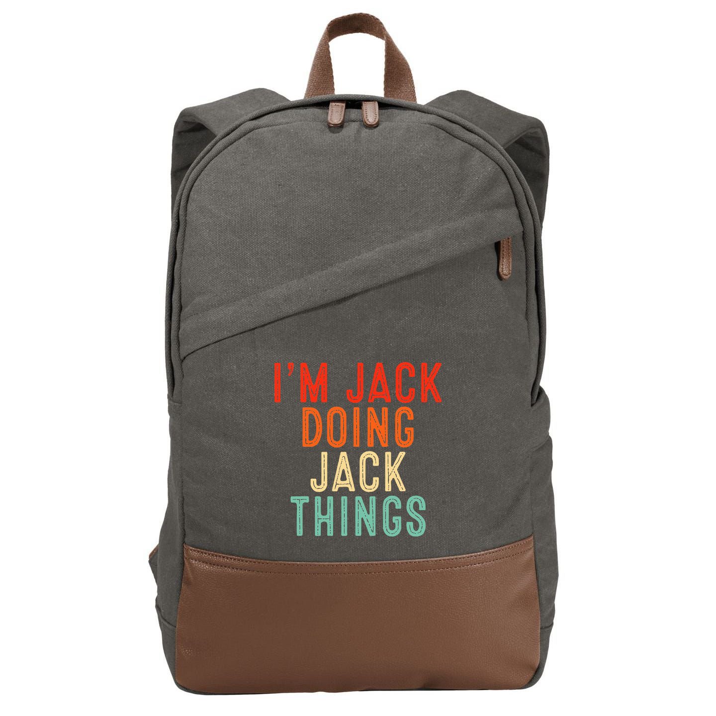 IM Jack Doing Jack Things Funny Gifts Christmas Idea Cotton Canvas Backpack