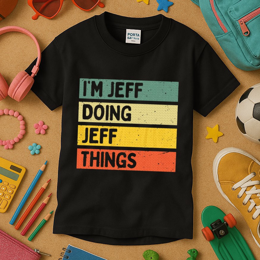 IM Jeff Doing Jeff Things Funny Personalized Quote Kids T-Shirt