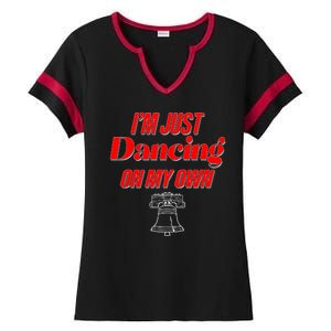 I'm Just Dancing On My Own Philadelphia Baseball Fan Ladies Halftime Notch Neck Tee