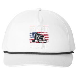 I Just Dropped A Load Funny Trucker American Flag Snapback Five-Panel Rope Hat