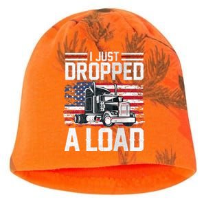 I Just Dropped A Load Funny Trucker American Flag Kati - Camo Knit Beanie