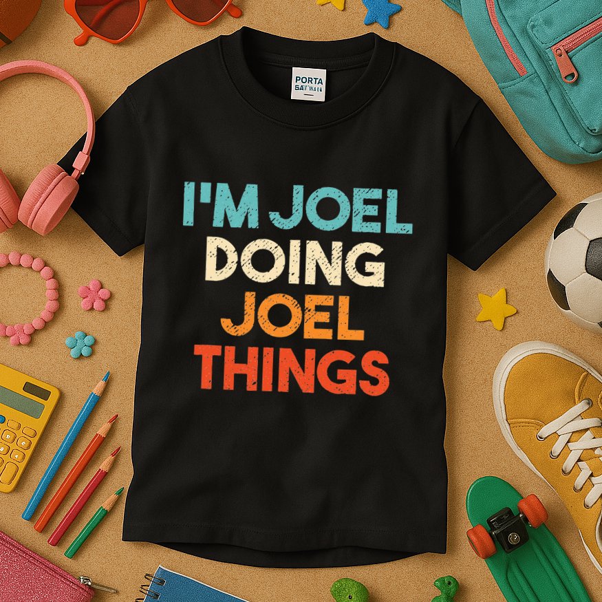 I'm Joel Doing Joel Things Funny First Name Joel Kids T-Shirt