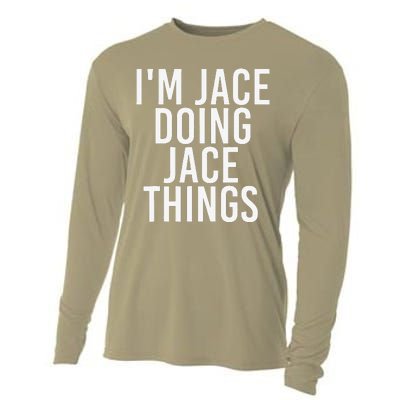 I'M JACE DOING JACE THINGS Funny Birthday Name Gift Idea Cooling Performance Long Sleeve Crew