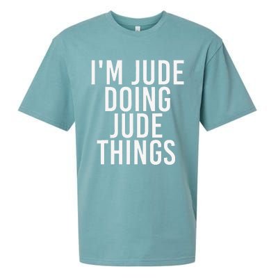 I'M JUDE DOING JUDE THINGS Funny Birthday Name Gift Idea Sueded Cloud Jersey T-Shirt