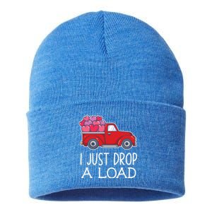 I Just Drop A Load Of Hearts Valentines Day Truck Gift Sustainable Knit Beanie