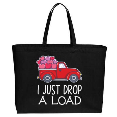 I Just Drop A Load Of Hearts Valentines Day Truck Gift Cotton Canvas Jumbo Tote