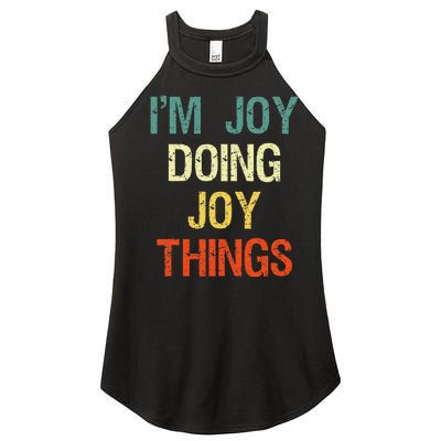 IM Joy Doing Joy Things Personalized First Name Gift Women's Perfect Tri Rocker Tank