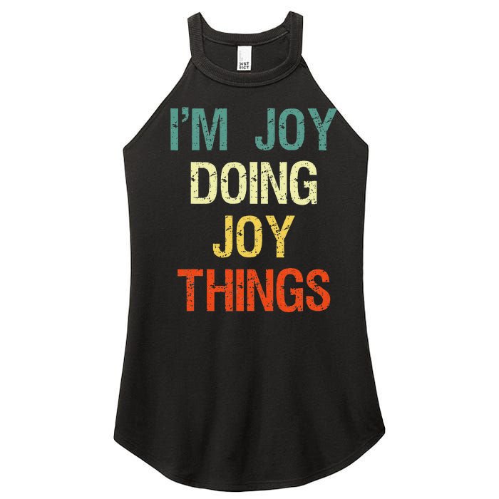 IM Joy Doing Joy Things Personalized First Name Gift Women's Perfect Tri Rocker Tank