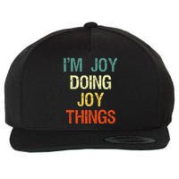 IM Joy Doing Joy Things Personalized First Name Gift Wool Snapback Cap