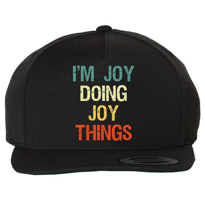 IM Joy Doing Joy Things Personalized First Name Gift Wool Snapback Cap