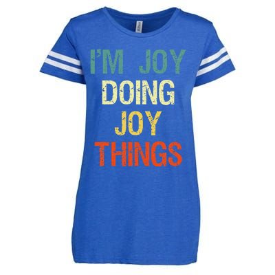 IM Joy Doing Joy Things Personalized First Name Gift Enza Ladies Jersey Football T-Shirt