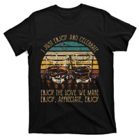 I Just Enjoy & Celebrate Enjoy Quotes Music Whiskey Glasses T-Shirt