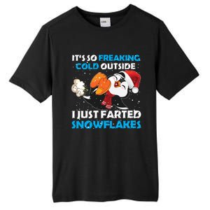 I Just Farted Snowflakes Funny Penguin Lover Christmas Cool Gift Tall Fusion ChromaSoft Performance T-Shirt