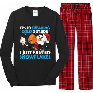 I Just Farted Snowflakes Funny Penguin Lover Christmas Cool Gift Long Sleeve Pajama Set