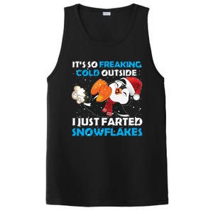 I Just Farted Snowflakes Funny Penguin Lover Christmas Cool Gift PosiCharge Competitor Tank