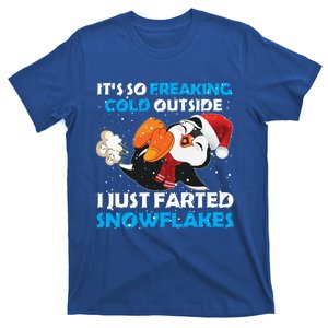 I Just Farted Snowflakes Funny Penguin Lover Christmas Cool Gift T-Shirt