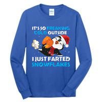 I Just Farted Snowflakes Funny Penguin Lover Christmas Cool Gift Tall Long Sleeve T-Shirt